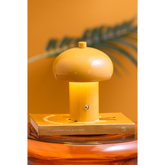 Leitmotiv Tafellamp Retro Seta Led - Geel - 12.5x12.5x15cm