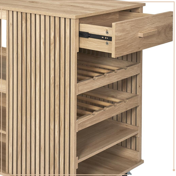 MISOU Klaus Keukeneiland met Lades Opbergkast op Wieltjes Werkblad...