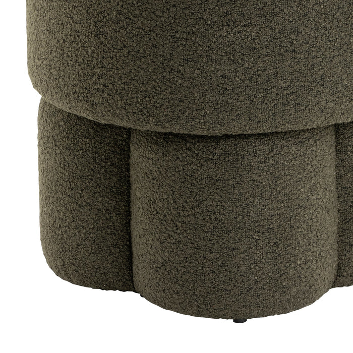 Giga Meubel - Poef Groen Bouclé - 40x40x42cm - Geneva