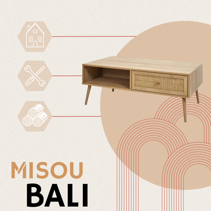 MISOU Bali Koffietafel Salontafel Woonkamer Rechthoekige Tafel Rota...