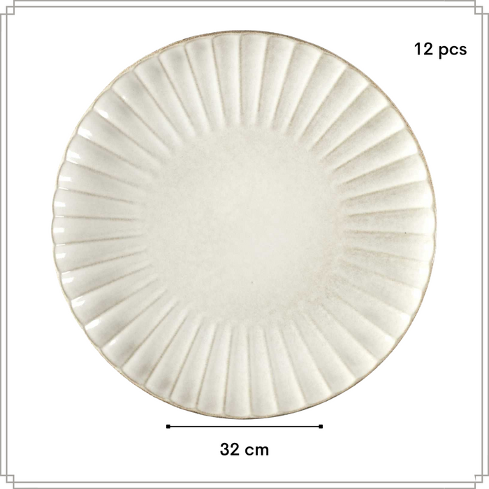 OTIX Dinerborden Bordenset 12 Persoons Onderborden 32cm Wit Keramie...