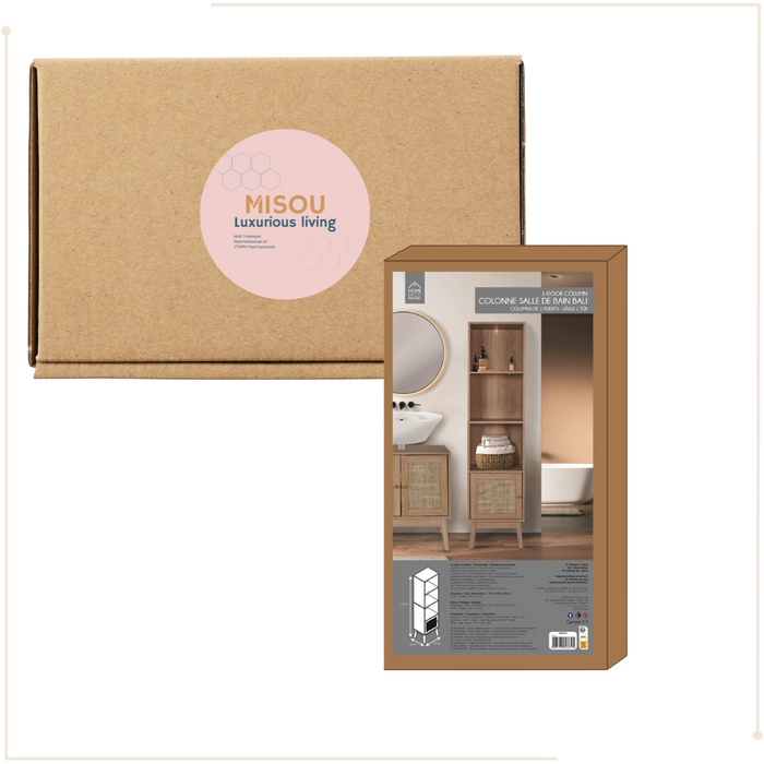 MISOU Bali Wandkast Staande Opberkast Badkamer Woonkamer Vakkenkast...