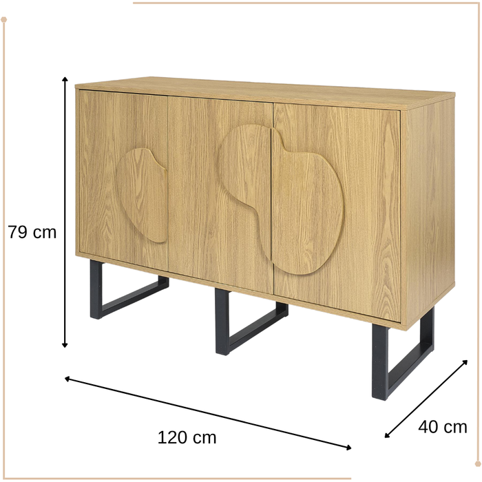 MISOU Calypso Buffetkast Dressoir Woonkamer Kast met Deuren Opbergk...