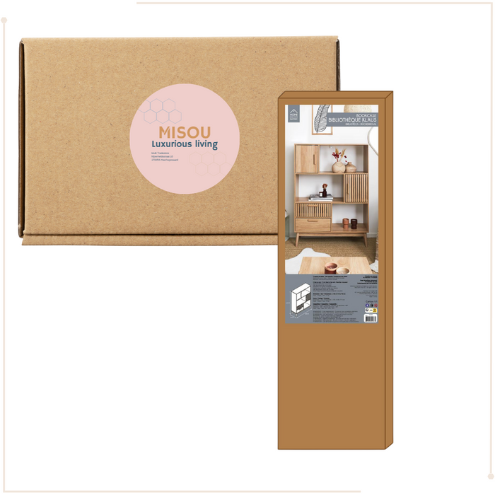 MISOU Klaus Wandkast met Lades Open Vakkenkast met 5 Vakken Boekenk...