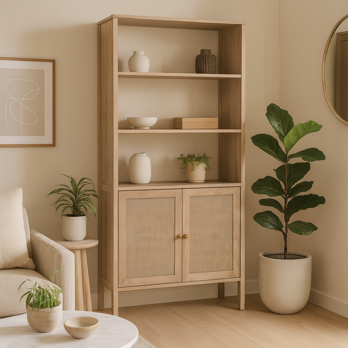 MISOU Bali Buffetkast Open Wandkast met Deuren Kast Woonkamer Opber...