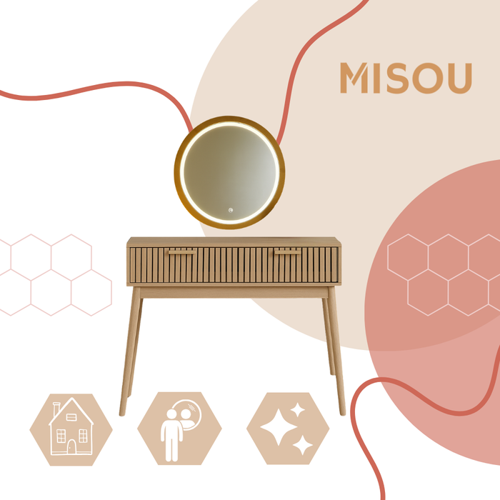 MISOU Klaus Kaptafel met LED Spiegel met verlichting Make up tafel...