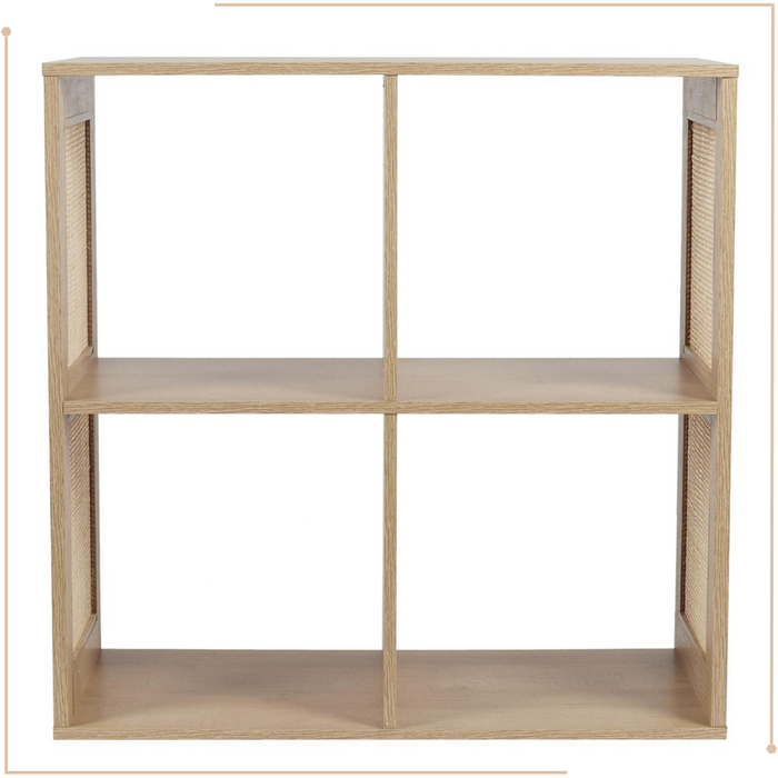 MISOU Bali Wandkast Open Vakkenkast met 4 Vakken Kast Rotan Hout Op...