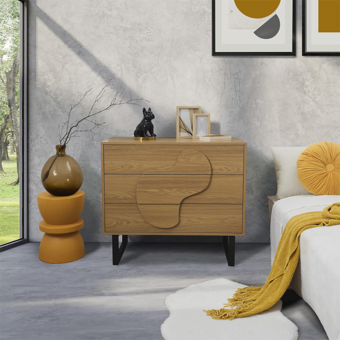 MISOU Calypso Ladekast Commode op Poten met 3 Lades Woonkamer Opber...