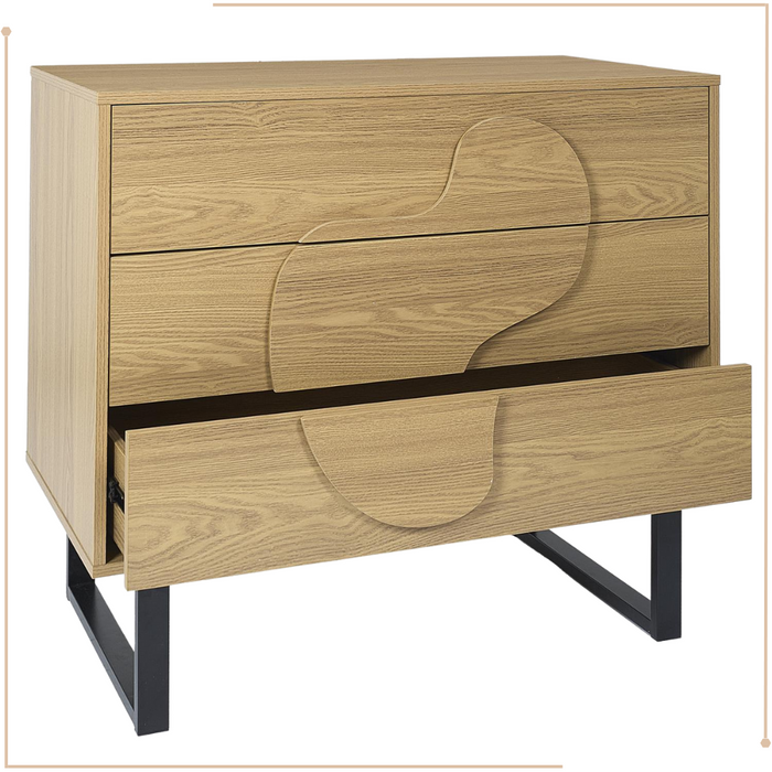 MISOU Calypso Ladekast Commode op Poten met 3 Lades Woonkamer Opber...