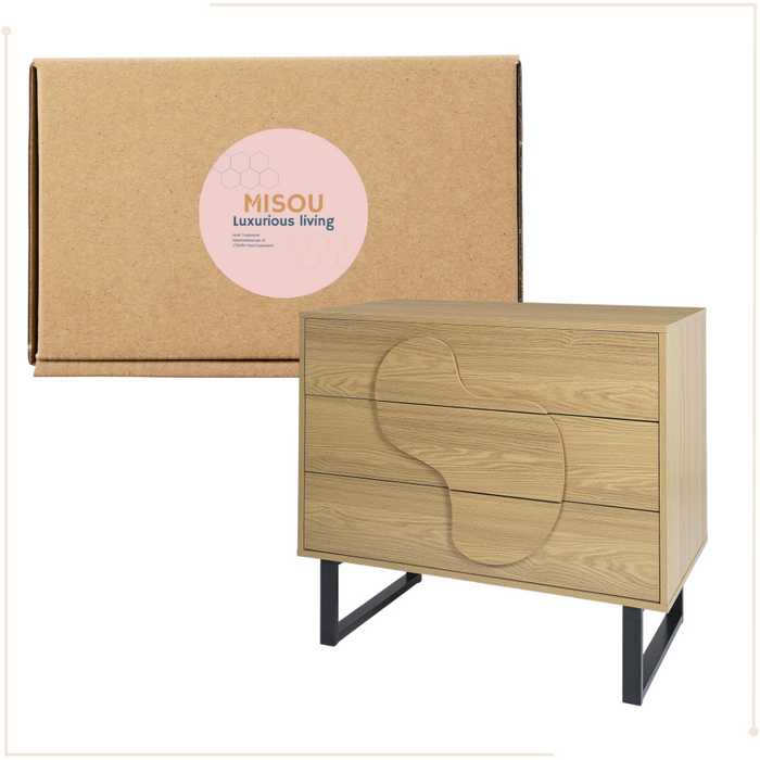 MISOU Calypso Ladekast Commode op Poten met 3 Lades Woonkamer Opber...