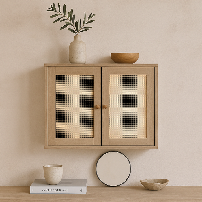 MISOU Bali Wandkastje Ophangbaar Zwevend Nachtkastje Wandkast Woonk...