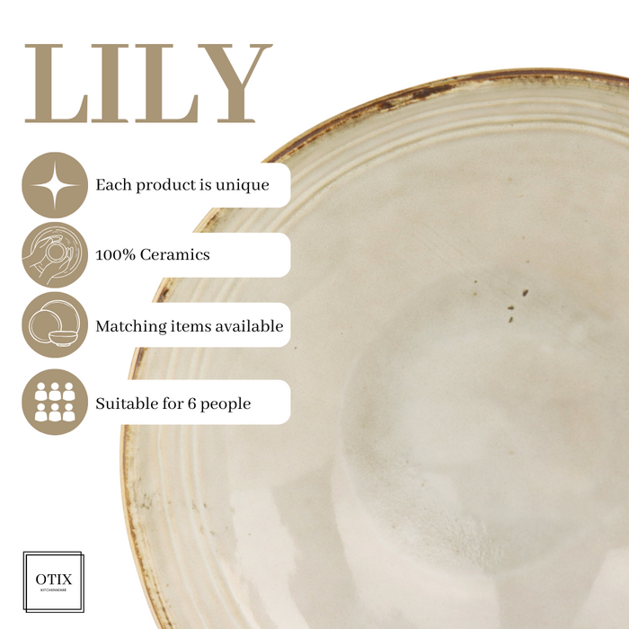 OTIX Serviesset 12-delig Bordenset 6-persoons Ontbijtborden Dinerbo...