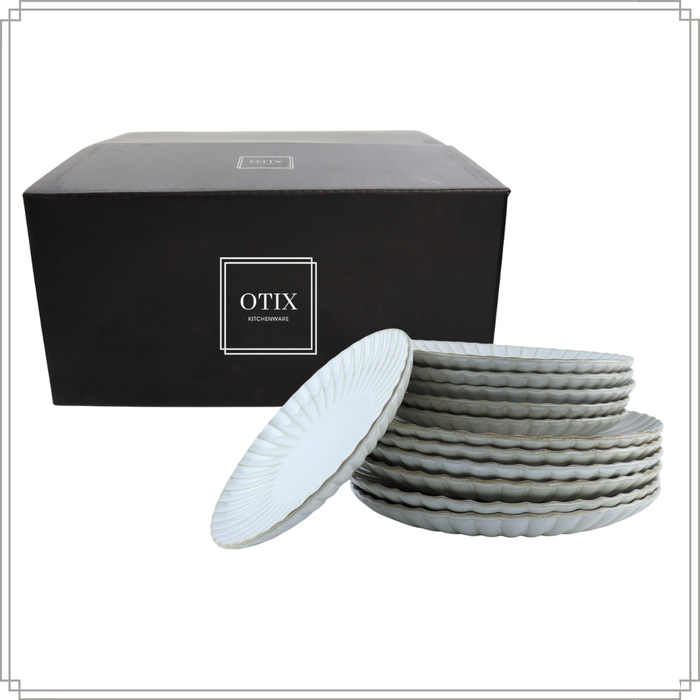 OTIX Serviesset 12-delig Bordenset 6-persoons Ontbijtborden Dinerbo...