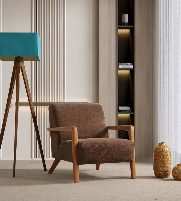 Giga Meubel - Fauteuil Bruin Stof - 72x92x80cm - Lyke