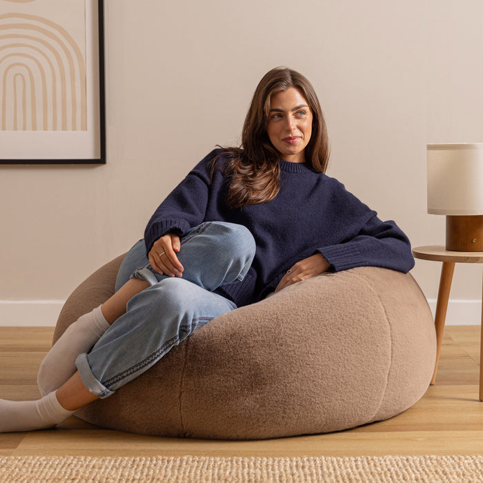 icon Kingston Zitzak - Fluffy Pluche Imitatiebont - Mocha