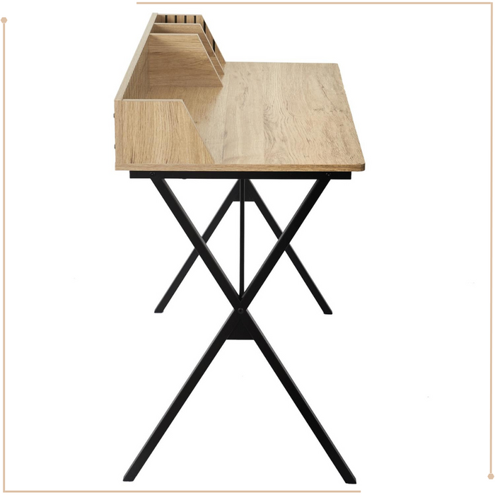 MISOU Klaus Bureau Laptoptafel Bureautafel met Opbergvakjes Hout St...