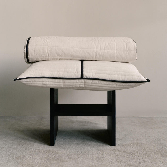 Ferm Living Vari Quilted Sprei B 230 cm - Natural / Dark Chocolate