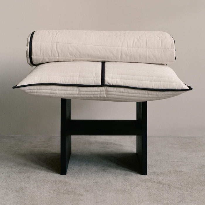 Ferm Living Vari Quilted Sprei B 180 cm - Natural / Dark Chocolate