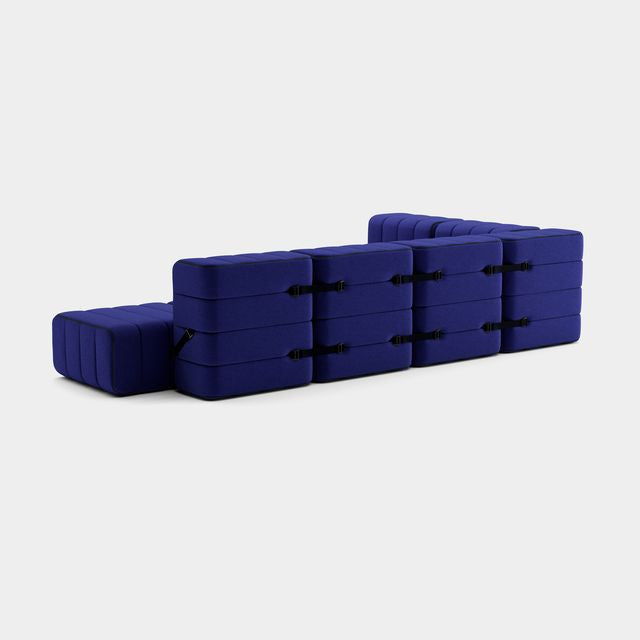 Curt-Set 12 - e.g. Flexibele grote hoekbank - Jet - 9605 (blauw)