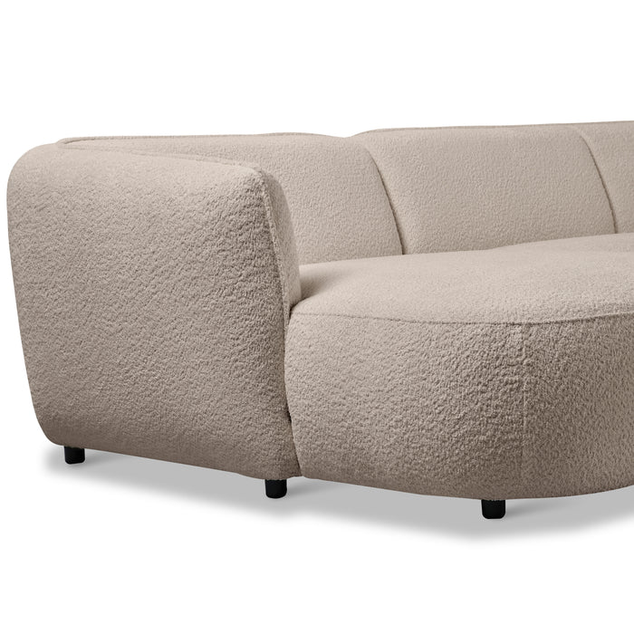 by fonQ Soft U-bank Rechts - Bouclé - Greige