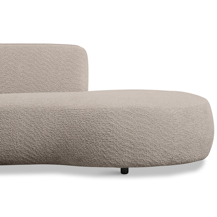by fonQ Soft Ottomane Bank Rechts - Bouclé - Greige