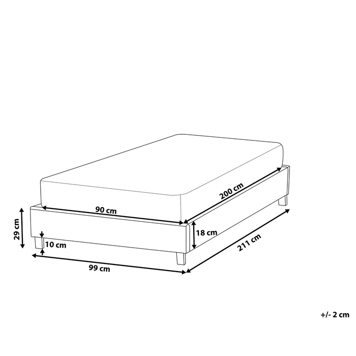 Beliani - ROANNE - Kinderbed - Beige - 90 x 200 cm - Polyester