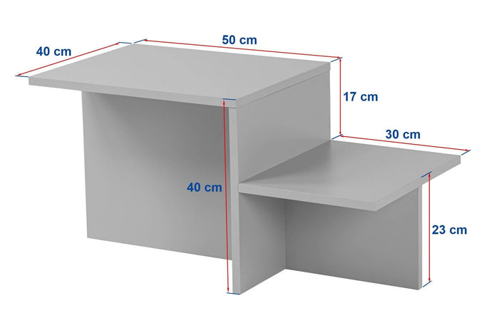 Giga Meubel - Salontafel Rechthoek Grijs - 80x40x40cm - Harmony