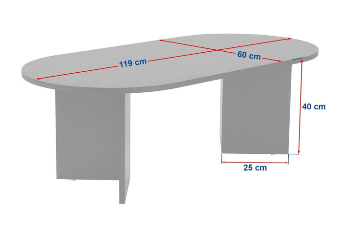 Calicosy - Ovale salontafel B119 cm - IRIS - Zwart Eikenlook