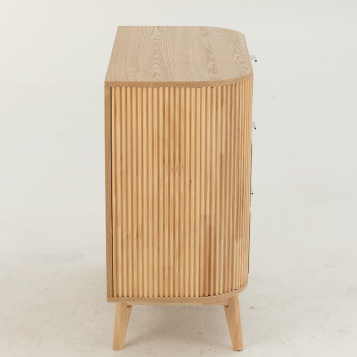 J-Line kast Rond - dennenhout - naturel - large