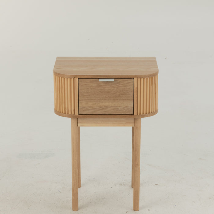 J-Line nachtkastje Rond - dennenhout - naturel