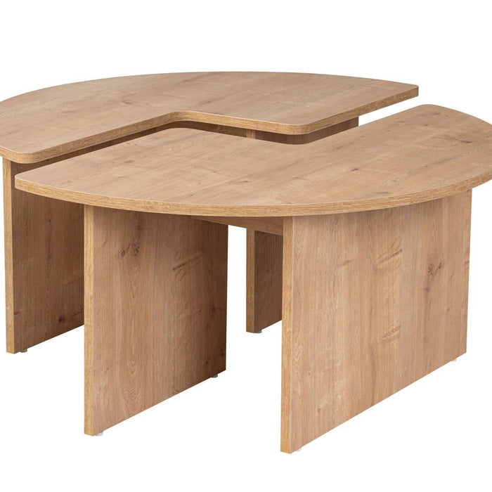 Calicosy - Set van 2 Salontafels MOIRA - B90 cm - Eikenlook