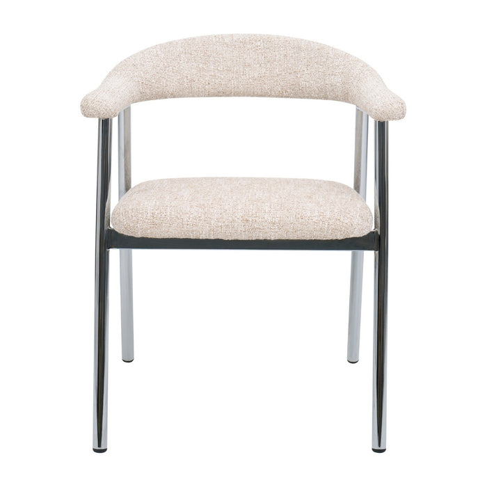 DÉJA Living - Eetkamerstoel - Beige|Chrome - Sorø - Set van 2