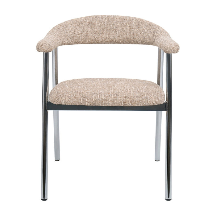 DÉJA Living - Eetkamerstoel - Taupe|Chrome - Sorø - Set van 2