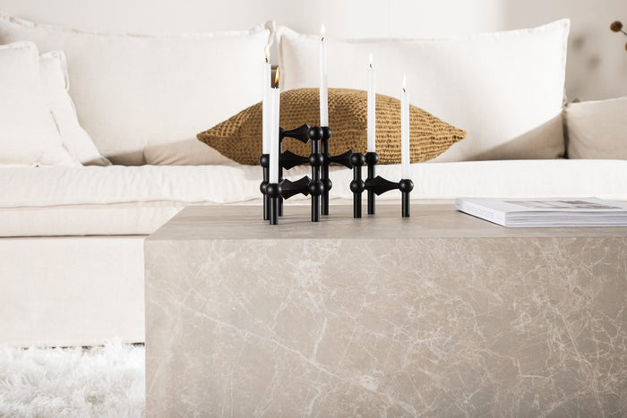 Rebellenclub Tusani Salontafel - 80 x 60 cm - Beige Marmerlook