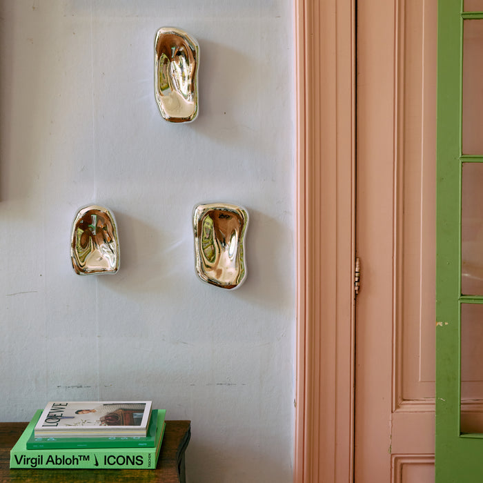 HKliving Sculpture Wandornament - Set van 4 - Chrome