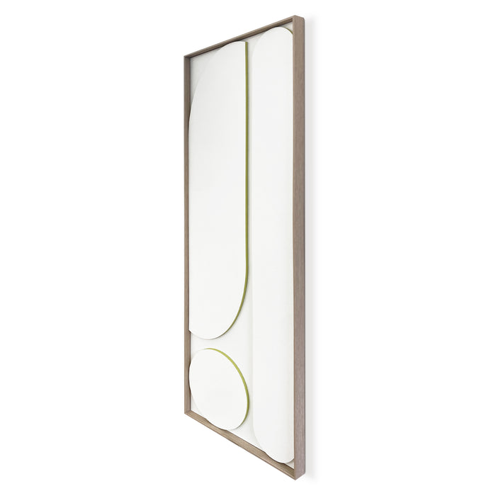 by fonQ Raised Abstraction Schilderij - Harmony - 40 x 118 cm - Lime / Eiken