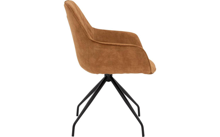 Goossens Eetkamerstoel Ebi - Fluweel met armleuning