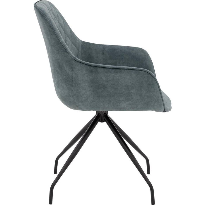 Goossens Eetkamerstoel Ebi - Fluweel met armleuning