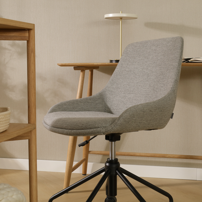 Nolon Nout-Isa Bureaustoel Warm Grijs - Stof - Zwart Onderstel