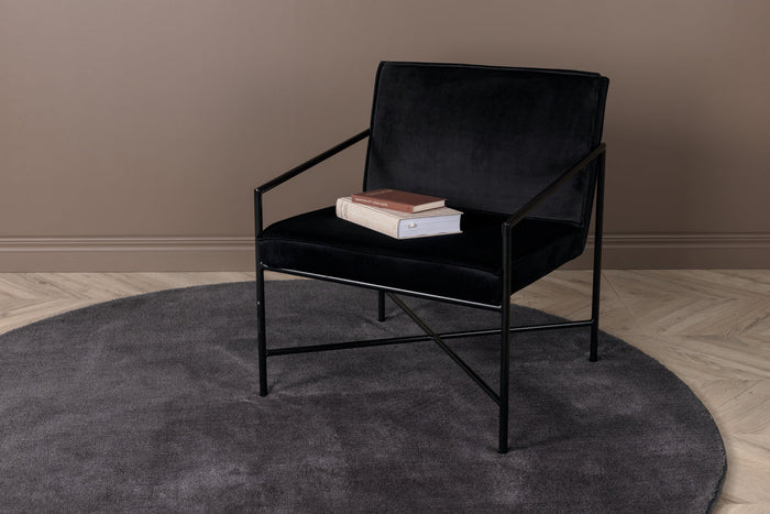 Rebellenclub Bramming Vloerkleed Rond ø200 - Donker grijs