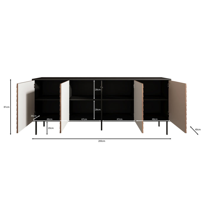 Meubella - Dressoir Cordoba - Eiken - 200 cm