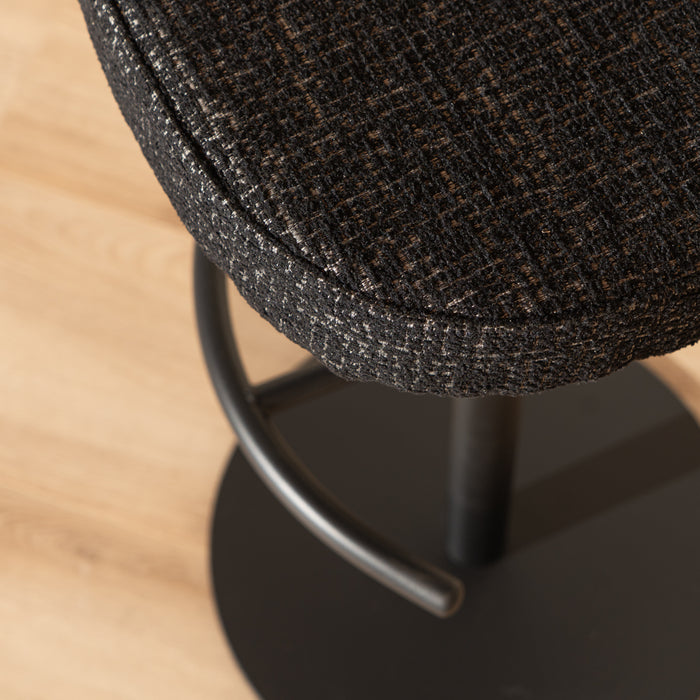 Bronx71 Barkruk Odin gemêleerde stof zwart 63-83 cm