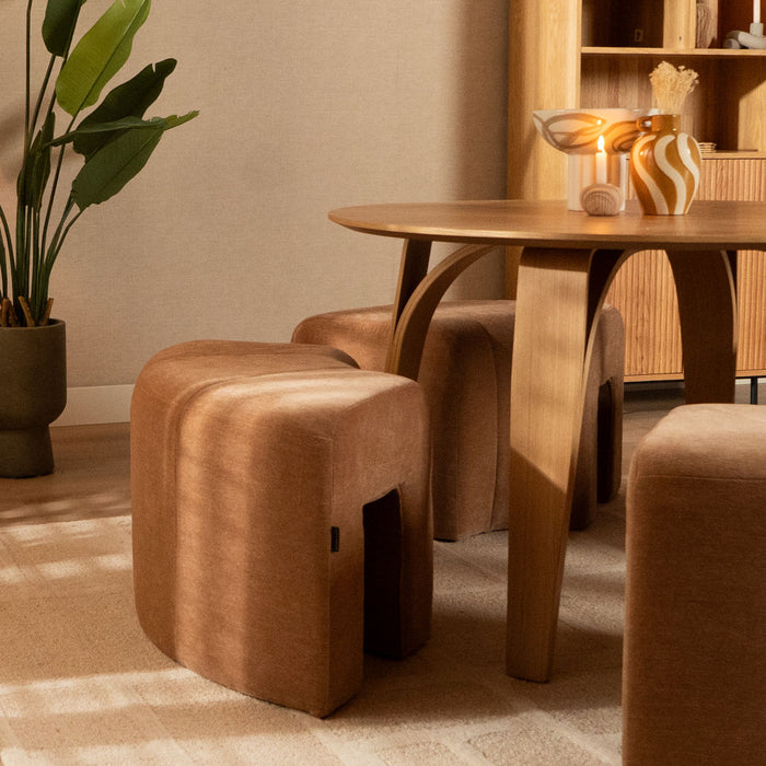 Bronx71 Modulaire hoekhocker Seth chenille terracotta