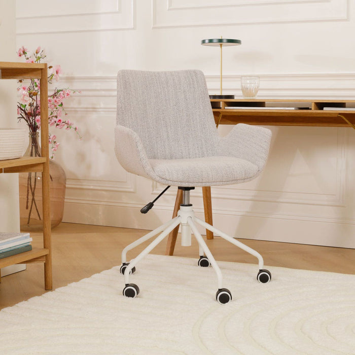 Nolon Nout-Eef Bureaustoel Beige Gemêleerd - Armleuning - Wit