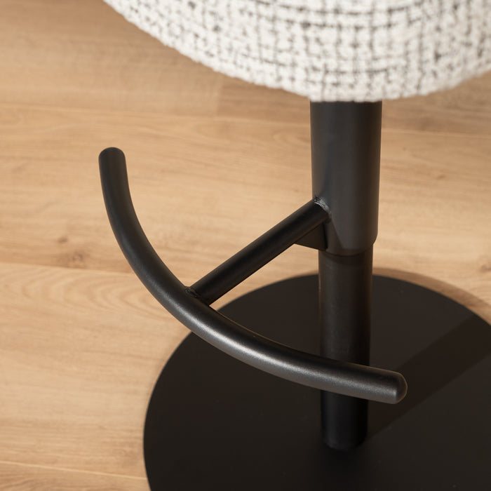 Bronx71 Barkruk Odin gemêleerde stof off white|zwart 63-83 cm