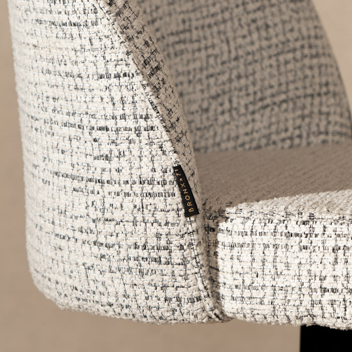 Bronx71 Barkruk Odin gemêleerde stof off white|zwart 63-83 cm