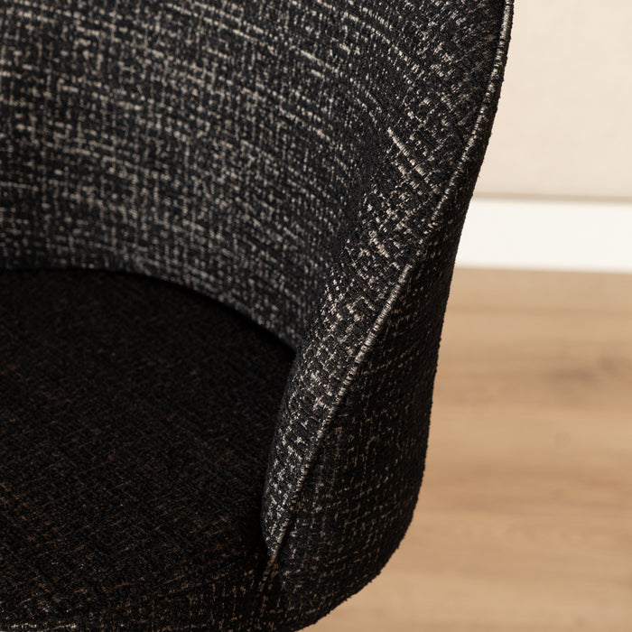 Bronx71 Barkruk Odin gemêleerde stof zwart 63-83 cm