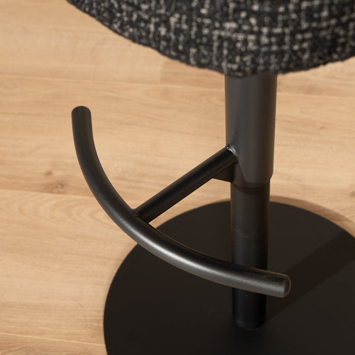 Bronx71 Barkruk Odin gemêleerde stof zwart 63-83 cm