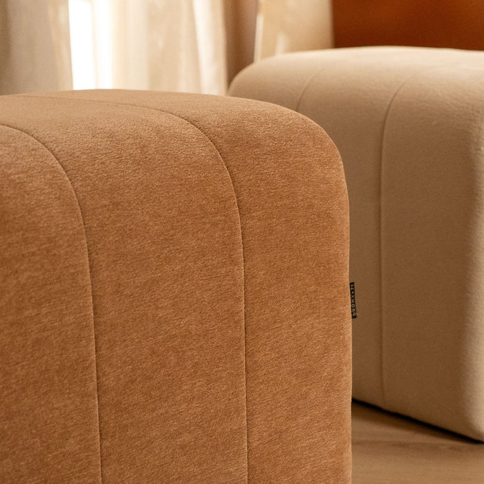 Bronx71 Modulaire hocker Seth chenille terracotta