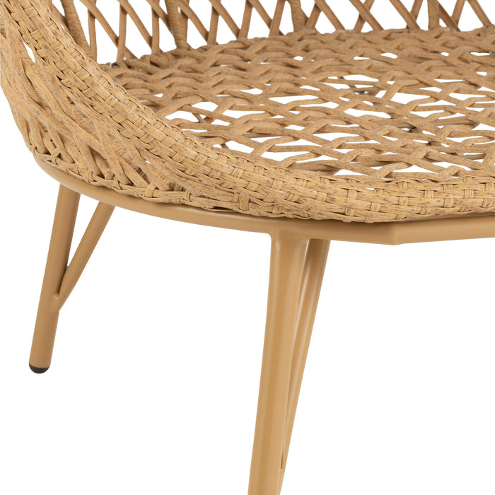 J-Line schommelstoel + kussen Zayo - metaal|riet - zwart